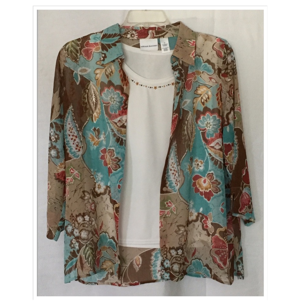 Gauze button up with shell